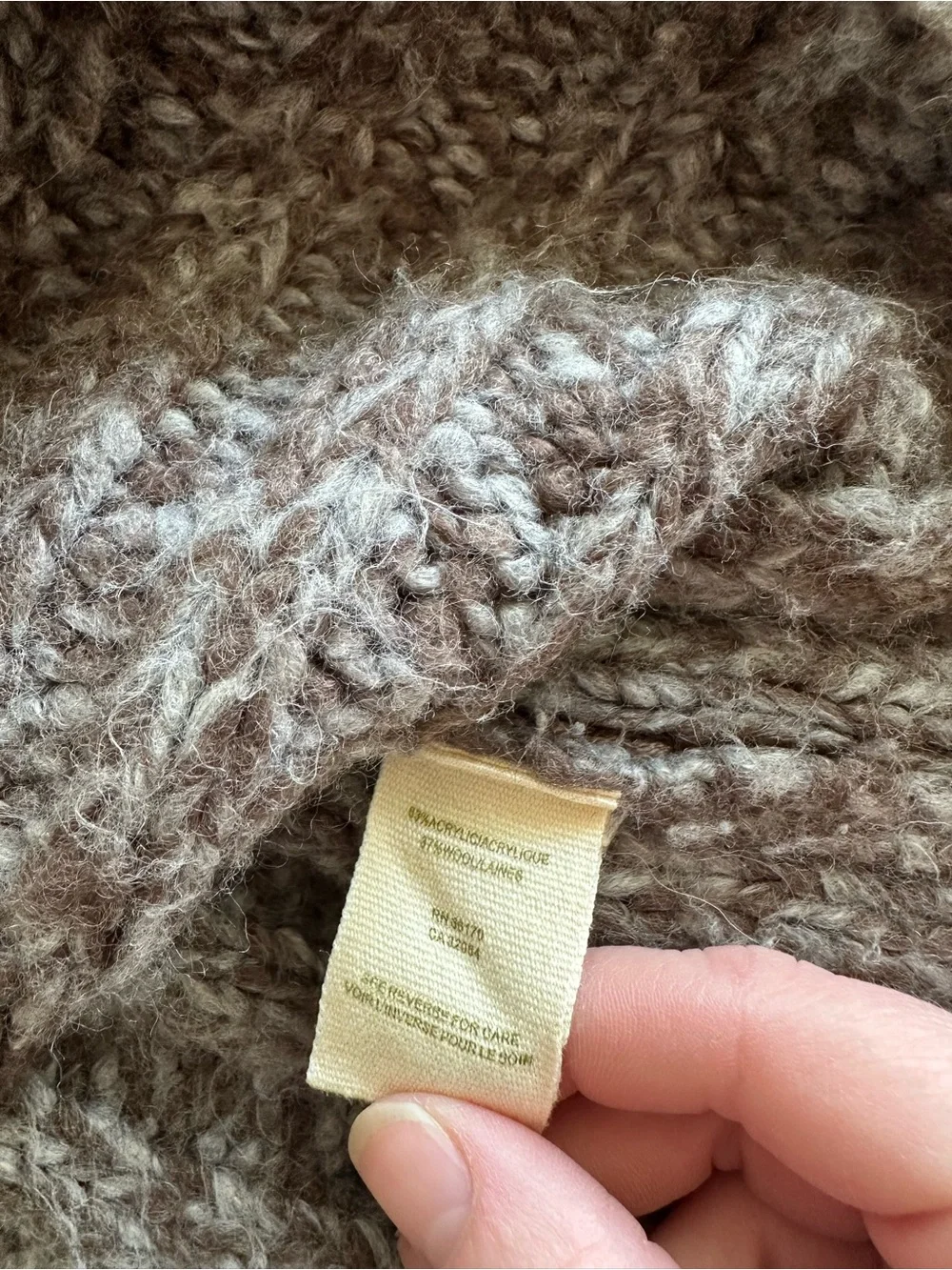 Free People Chunky Knit Hooded Cardigan Sweater Brown Boho, S
